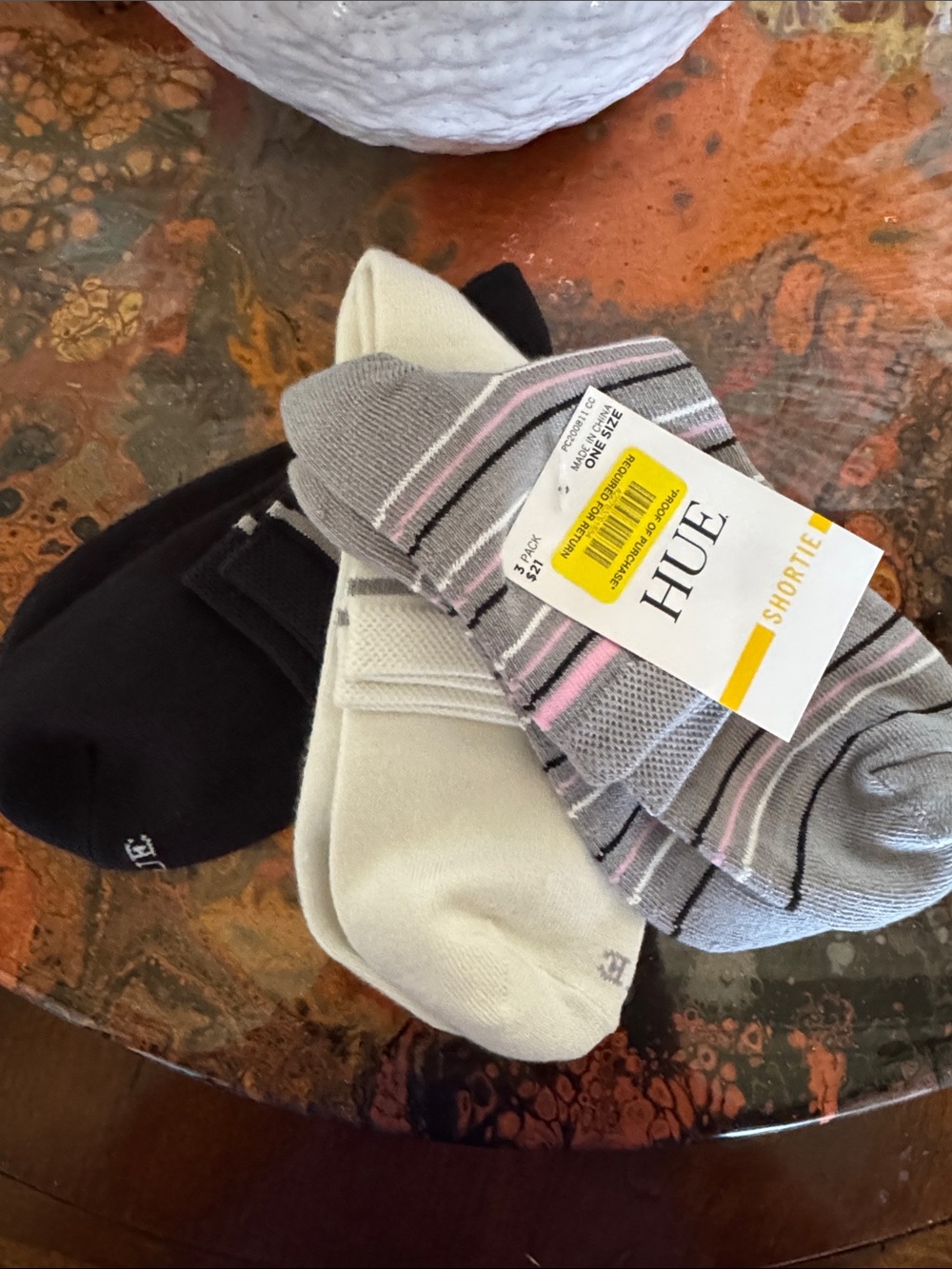 HUE Women's 3-Pack Shortie Socks